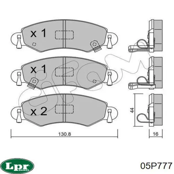 05P777 LPR pastillas de freno delanteras