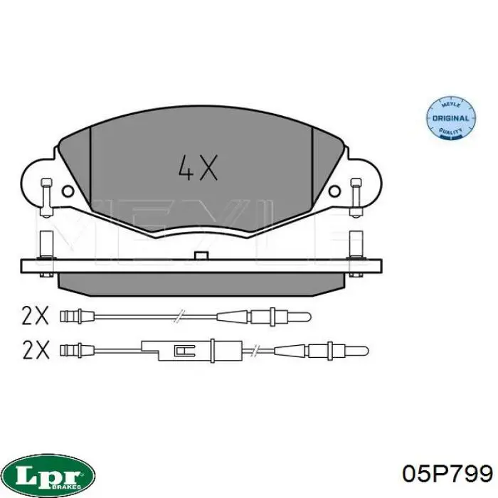 05P799 LPR pastillas de freno delanteras