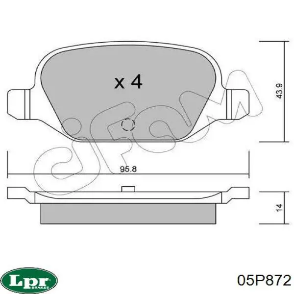 05P872 LPR pastillas de freno traseras