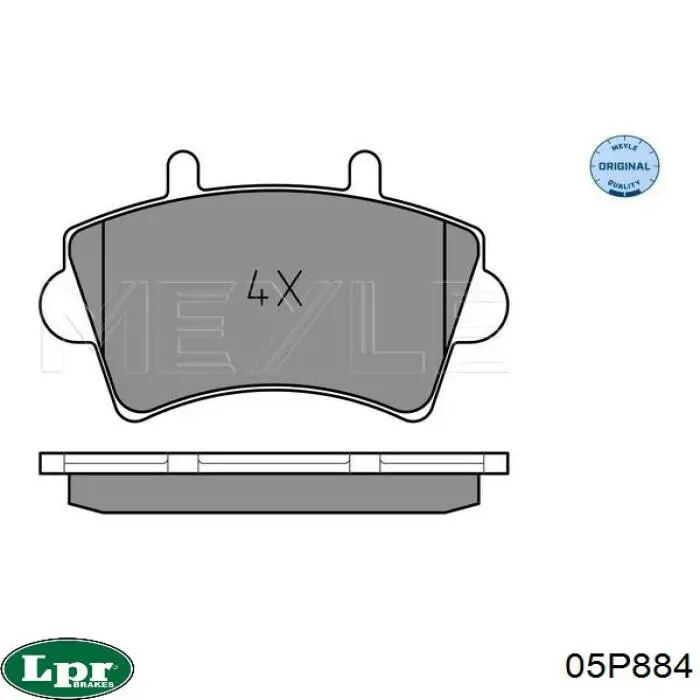 05P884 LPR pastillas de freno delanteras