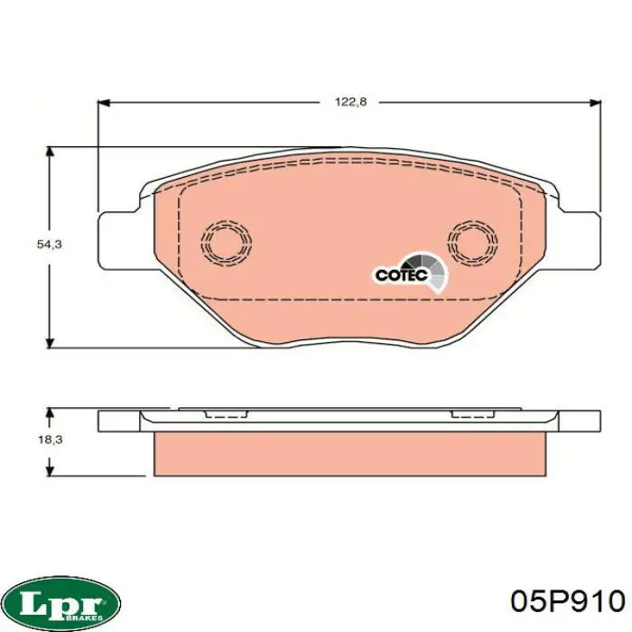 05P910 LPR pastillas de freno delanteras