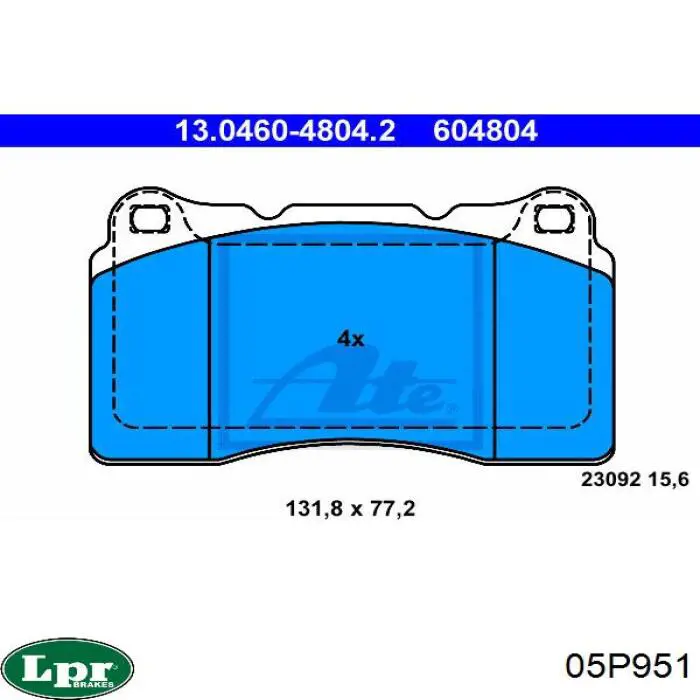 05P951 LPR pastillas de freno delanteras