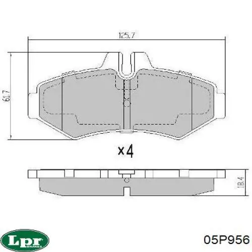 Pastillas traseras LPR 05P956