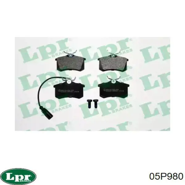 Pastillas de freno traseras 05P980 LPR