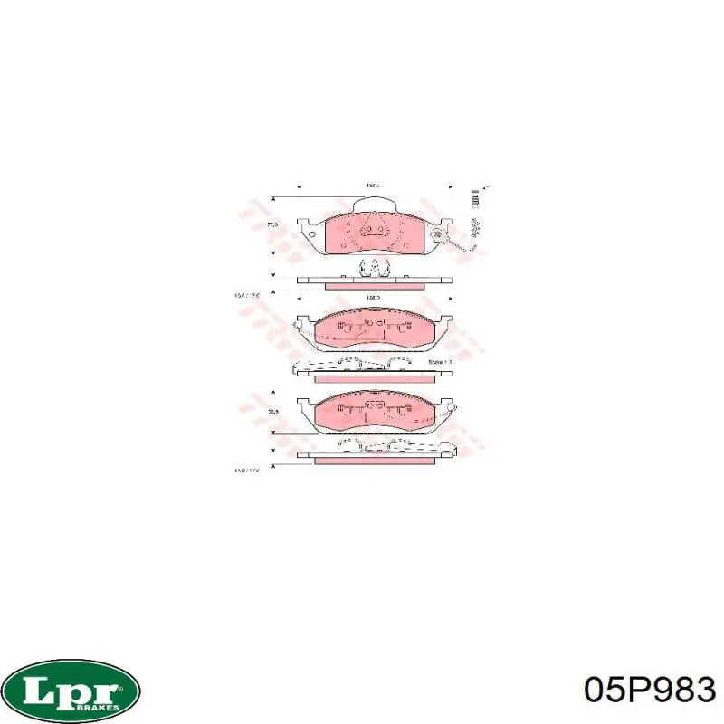 Pastillas de freno 05P983 LPR
