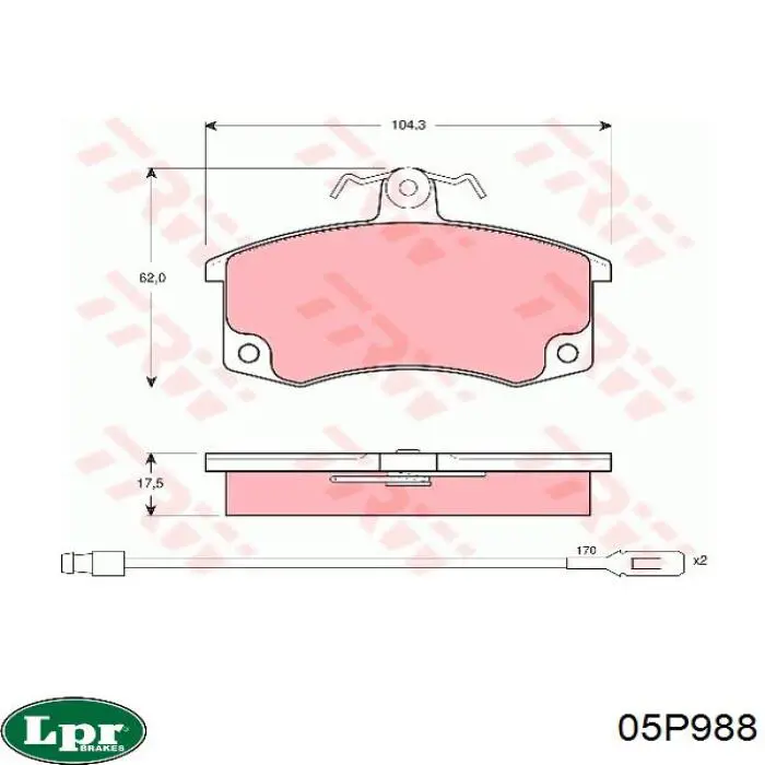 Pastillas de freno 05P988 LPR