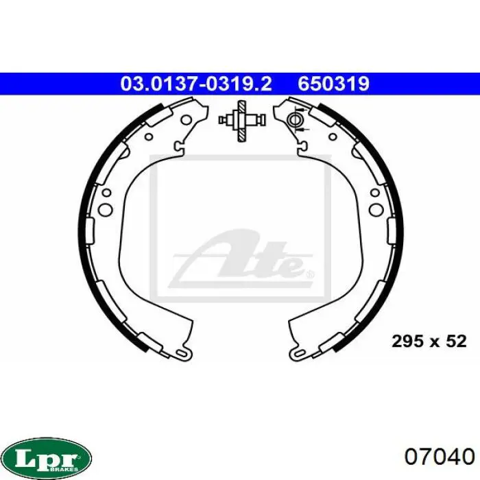 07040 LPR zapatas de frenos de tambor traseras