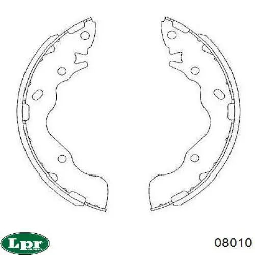 08010 LPR zapatas de frenos de tambor traseras