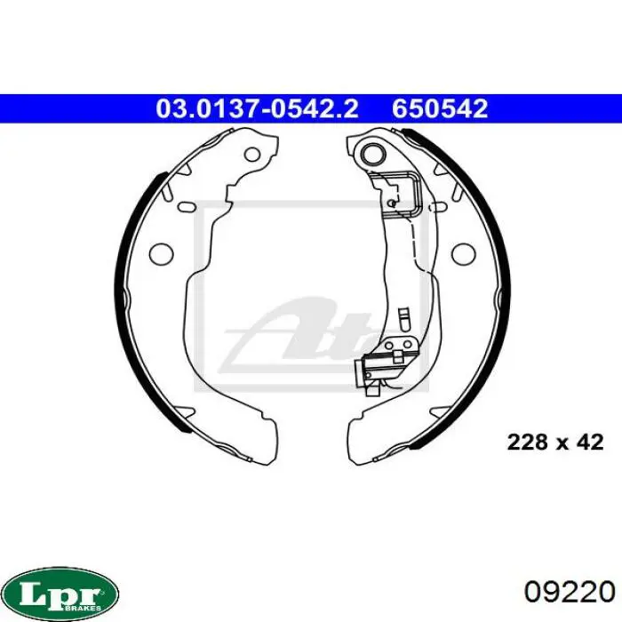 09220 LPR zapatas de frenos de tambor traseras