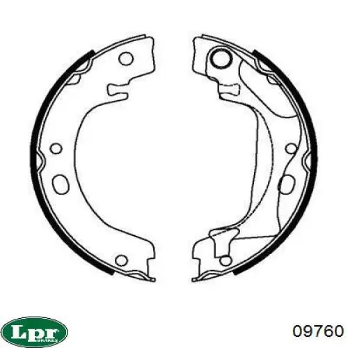 09760 LPR zapatas de frenos de tambor traseras