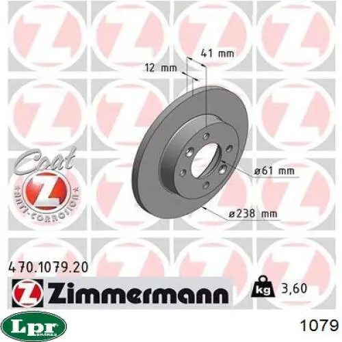 1079 LPR zapatas de frenos de tambor traseras