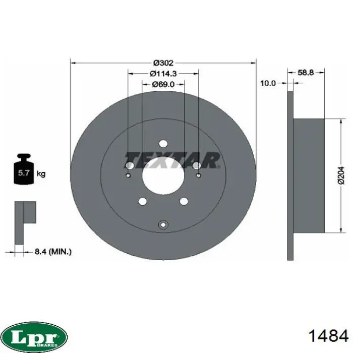 Cilindro maestro de frenos 1484 LPR
