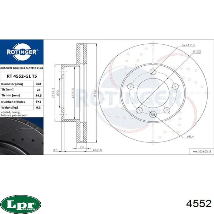 Cilindro de freno de rueda trasera LPR 4552 precio, desde 10,77 EUR