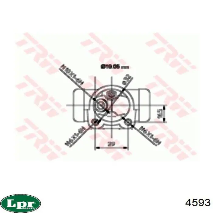 4593 LPR cilindro de freno de rueda trasero