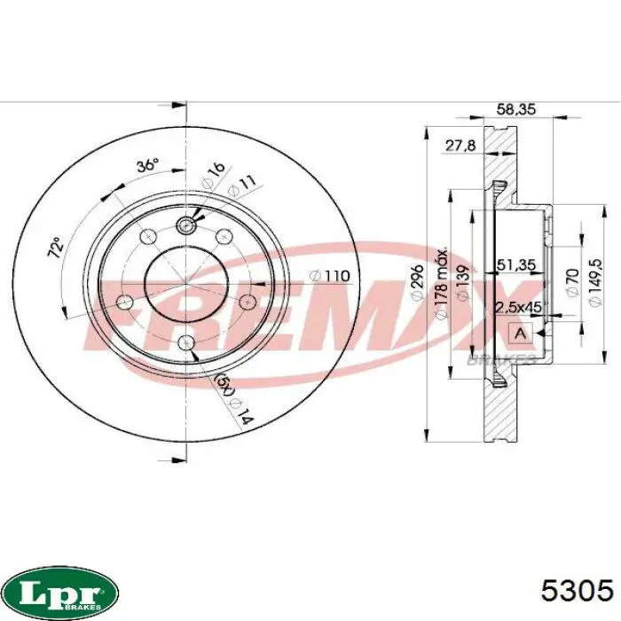 Comprar 5305 LPR Cilindro de freno de rueda trasera