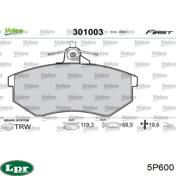 Pastillas de freno delanteras Seat Toledo 1 1L