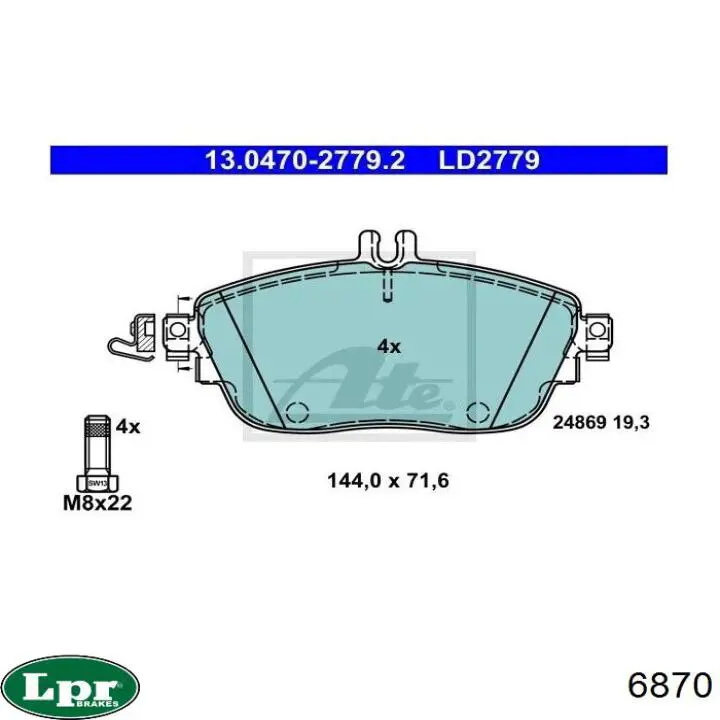 Comprar 6870 LPR Juego de zapatas de frenos, freno de estacionamiento