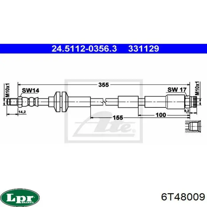 Latiguillo de freno delantero Fiat Tipo 160
