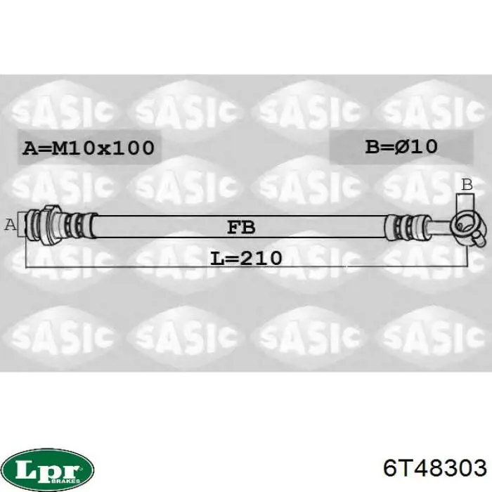 6T48303 LPR tubo flexible de frenos trasero izquierdo