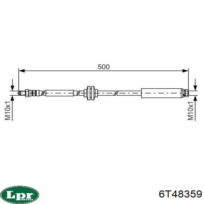 6T48359 LPR tubo flexible de frenos trasero