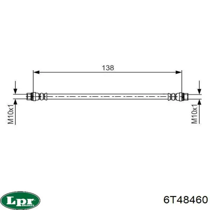 6T48460 LPR tubo flexible de frenos trasero