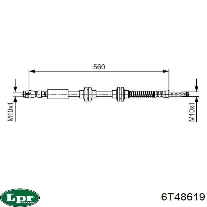 6T48619 LPR latiguillo de freno delantero