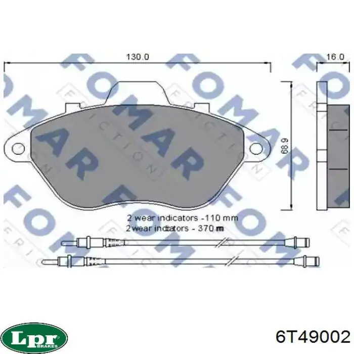 6T49002 LPR tubo flexible de frenos trasero