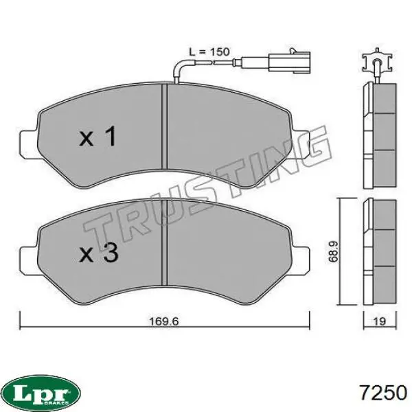 7250 LPR zapatas de frenos de tambor traseras