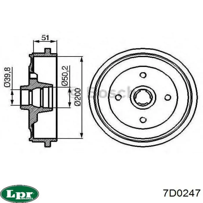 7D0247 LPR freno de tambor trasero