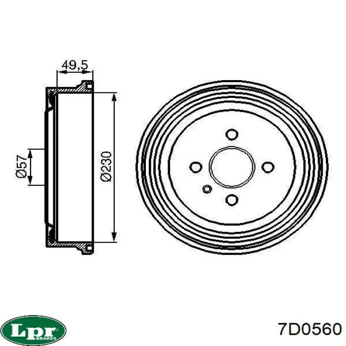 Tambor de freno trasero LPR 7D0560 precio, desde 35,14 EUR