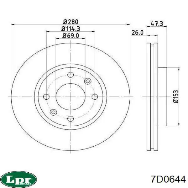 7D0644 LPR freno de tambor trasero