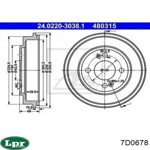 Tambor de freno trasero LPR 7D0678 precio, desde 34,66 EUR