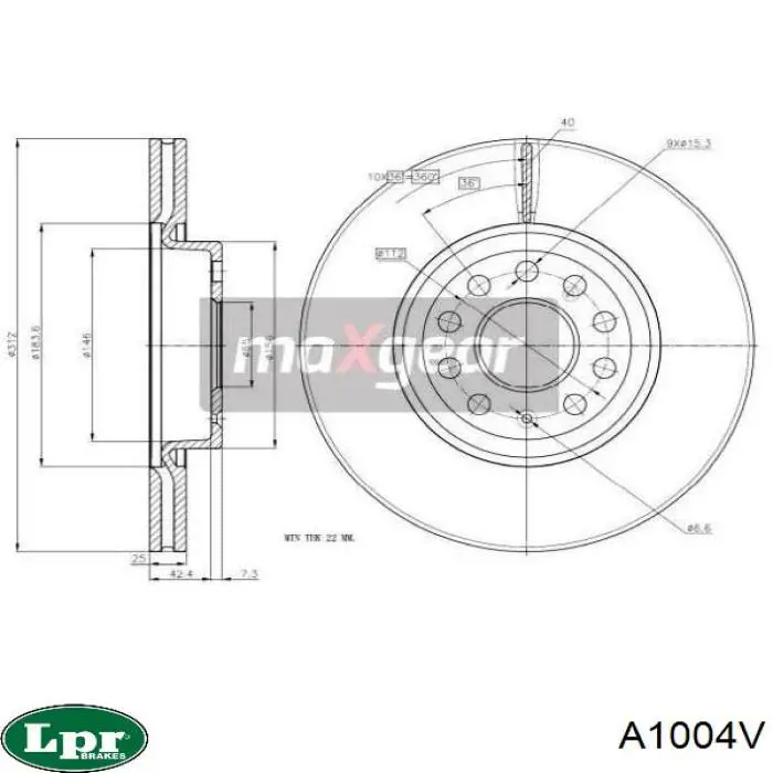 Disco de freno A1004V LPR