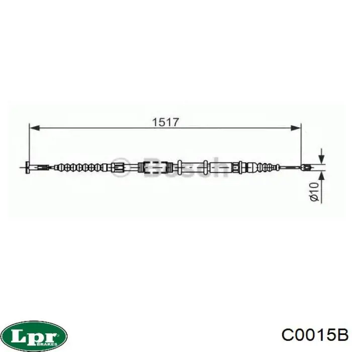 81316 Metalcaucho cable de freno de mano trasero derecho