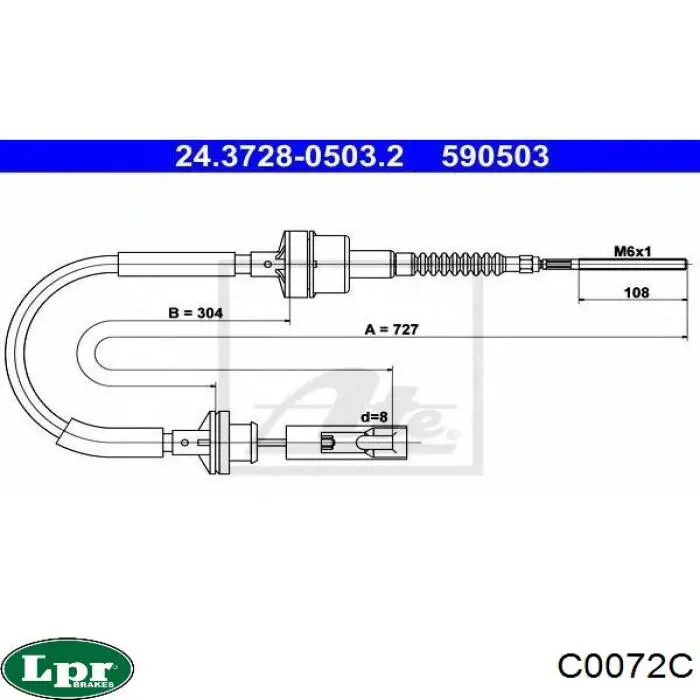 C0072C LPR cable de embrague