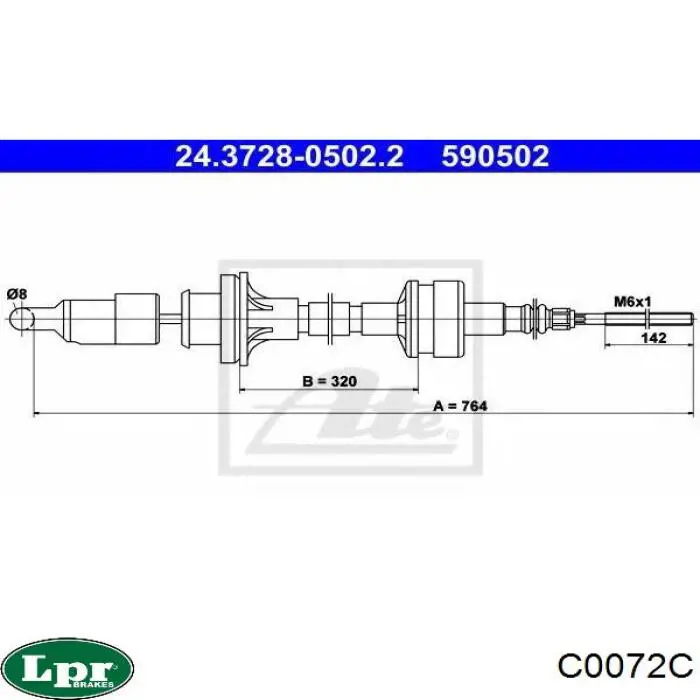 Cable de embrague C0072C LPR