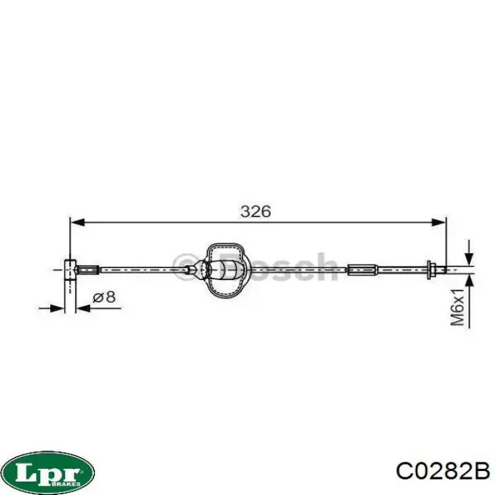 C0282B LPR cable de freno de mano trasero derecho/izquierdo