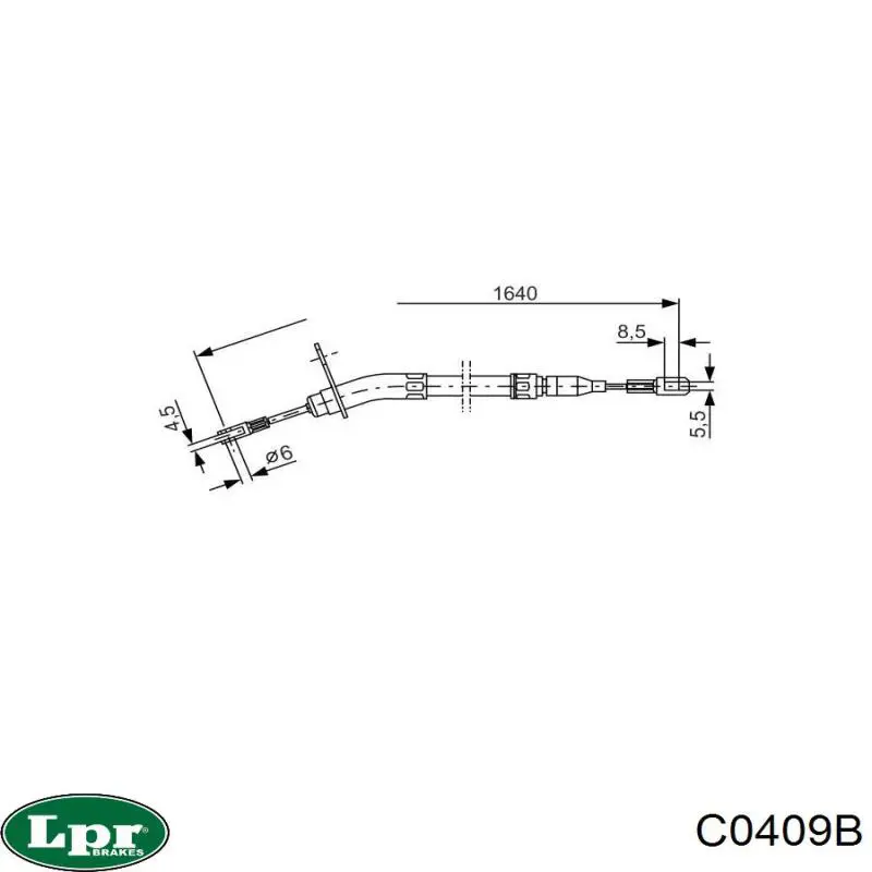 C0409B LPR cable de freno de mano trasero izquierdo