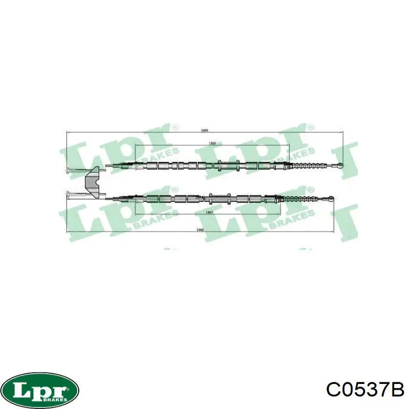 C0537B LPR cable de freno de mano trasero derecho/izquierdo