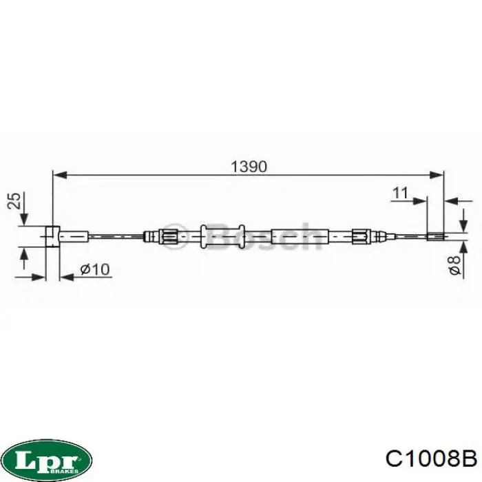 C1008B LPR cable de freno de mano trasero derecho/izquierdo