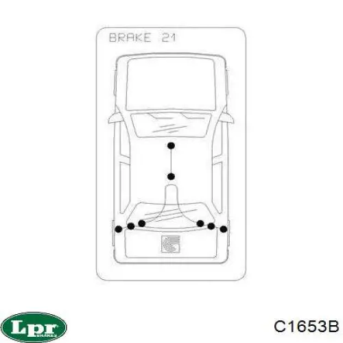 C1653B LPR cable de freno de mano intermedio