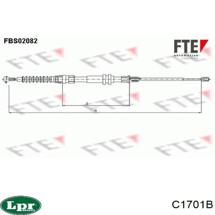 C1701B LPR cable de freno de mano trasero derecho/izquierdo