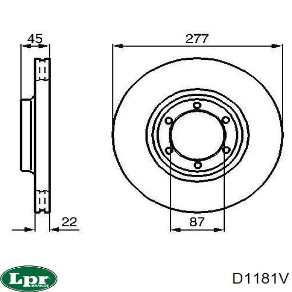 D1181V LPR freno de disco delantero