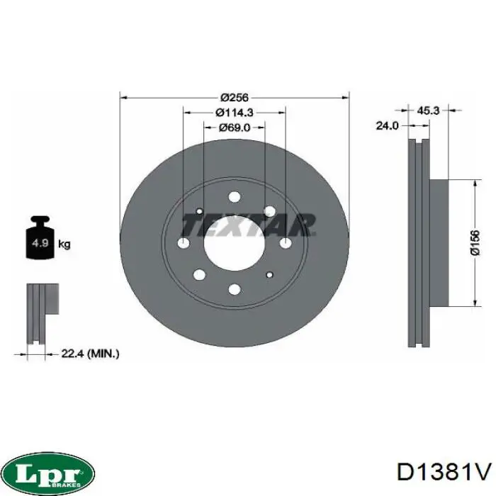 Frenos delanteros LPR D1381V precio, desde 34,70 EUR