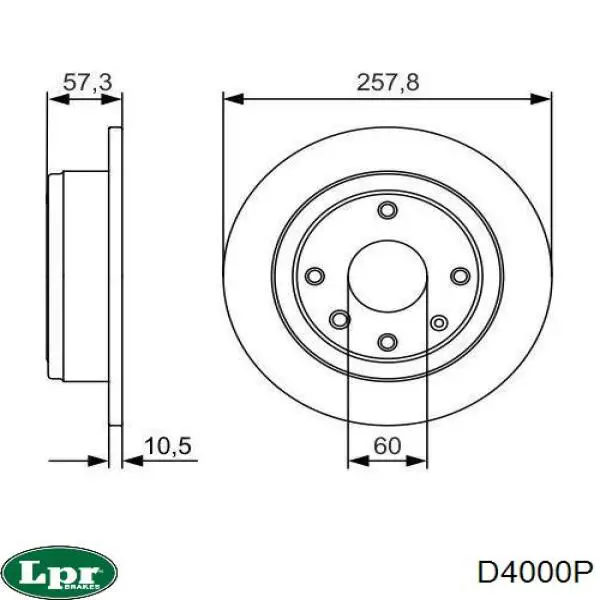 Disco de freno trasero Chevrolet Aveo 2 T250, T255