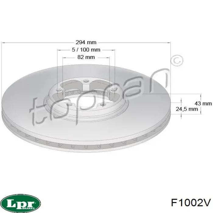 Disco de freno F1002V LPR
