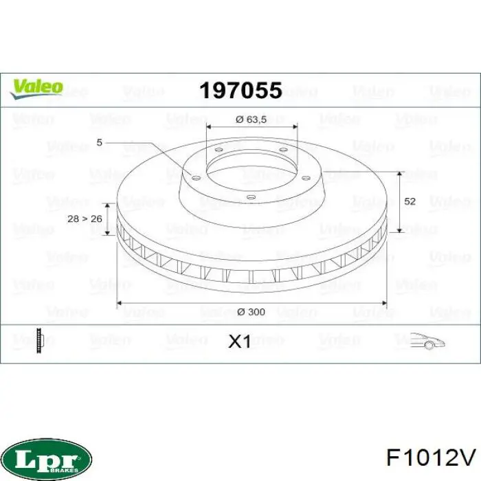 Freno de disco delantero Volvo V40 525, 526
