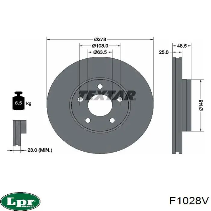 Comprar F1028V LPR Freno de disco delantero
