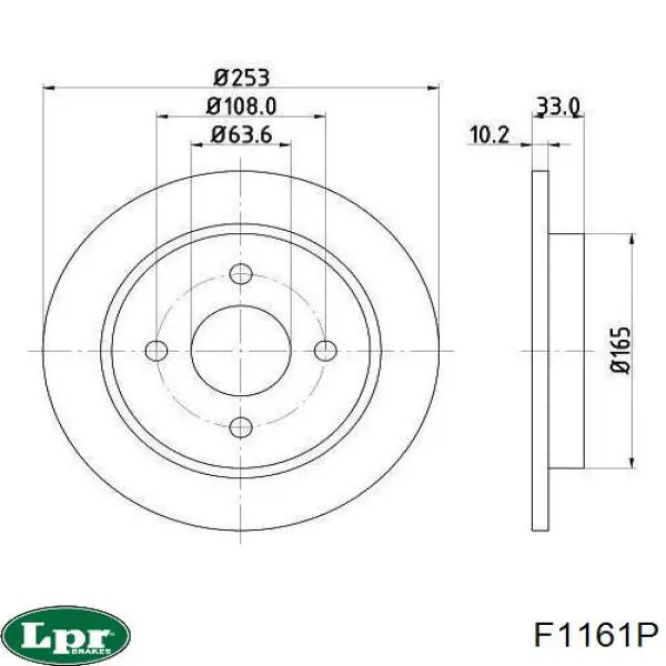 Disco de freno trasero Ford Sierra 1 GBC