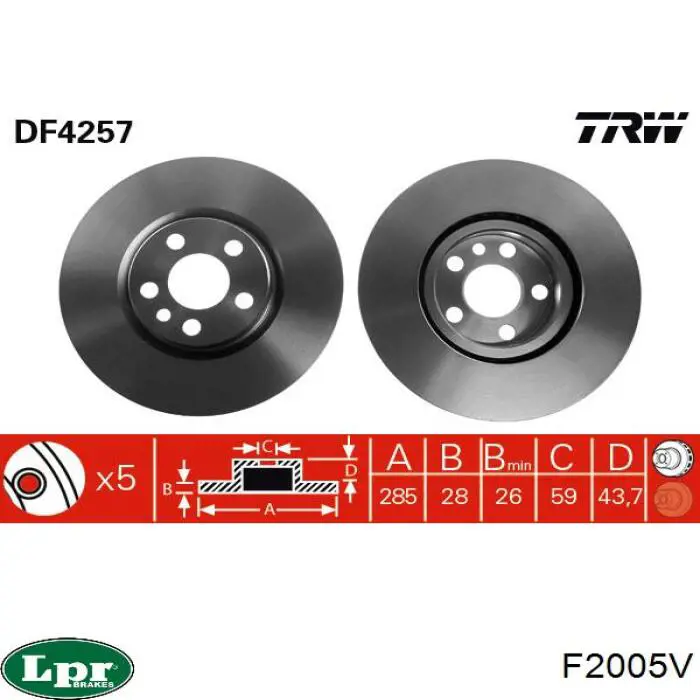 Frenos delanteros LPR F2005V precio, desde 46,86 EUR